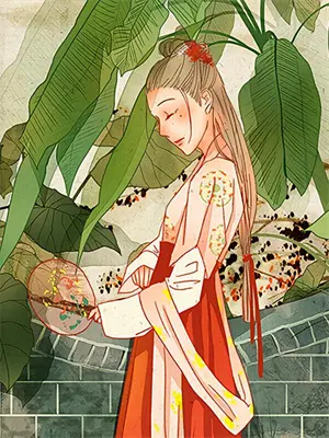 流水无心伴落花下一句